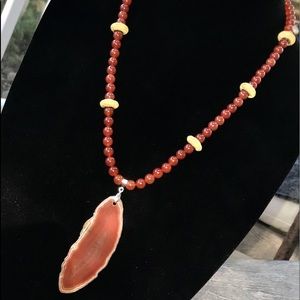 Natural Stone Agate ~ Beaded Necklace